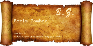 Boris Zombor névjegykártya